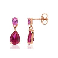 Boucles d'oreilles or 375 rose zirconia
