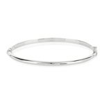 Bracelet jonc or 375 blanc - vue 1