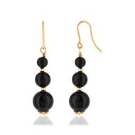 Boucles d oreilles or 375 onyx