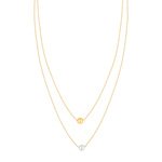 Collier 2 ors 375 double rang boules 42 cm - vue 1