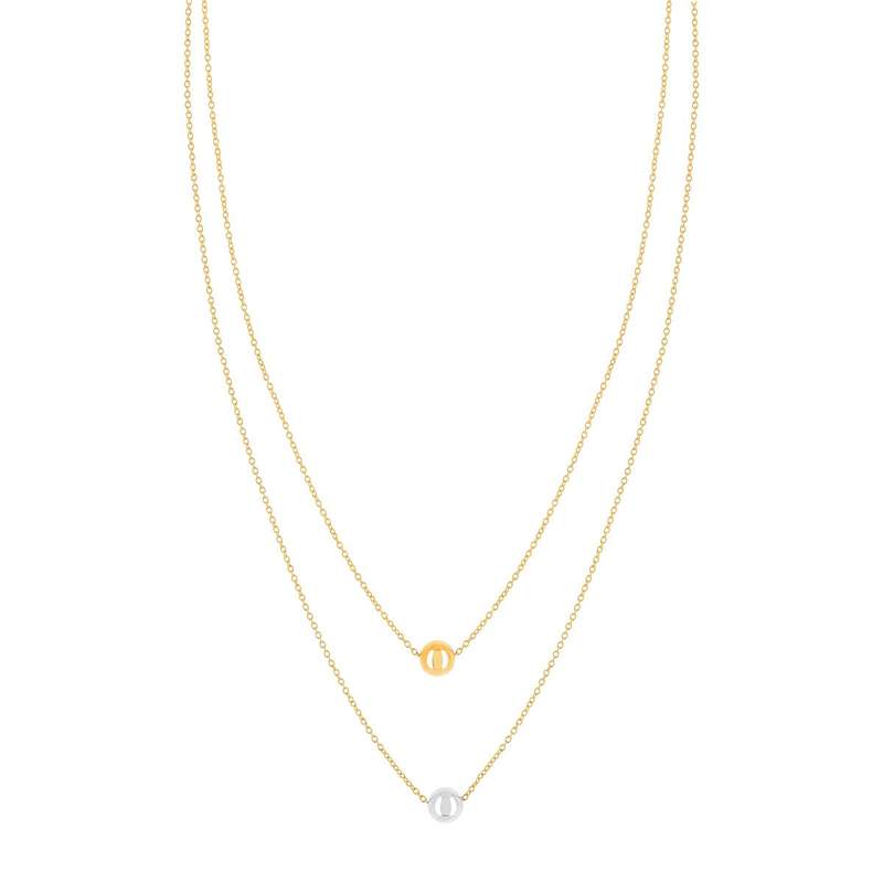 Collier 2 ors 375 double rang boules 42 cm - vue 1