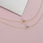 Collier 2 ors 375 double rang boules 42 cm - vue D1