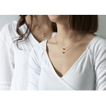 Collier 2 ors 375 double rang boules 42 cm - vue porté 1