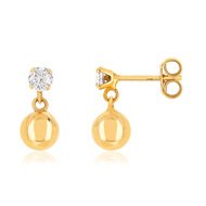 Boucles d oreilles or 375 zirconias