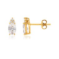 Boucles d oreilles or 375 zirconias