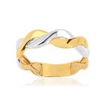 Bague or 375 2 tons entrelacée - vue 1