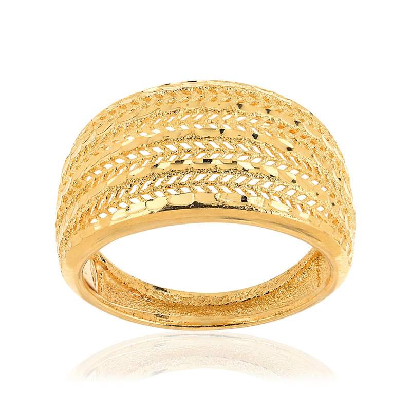 Bague or 375 finement ajourée - vue 1