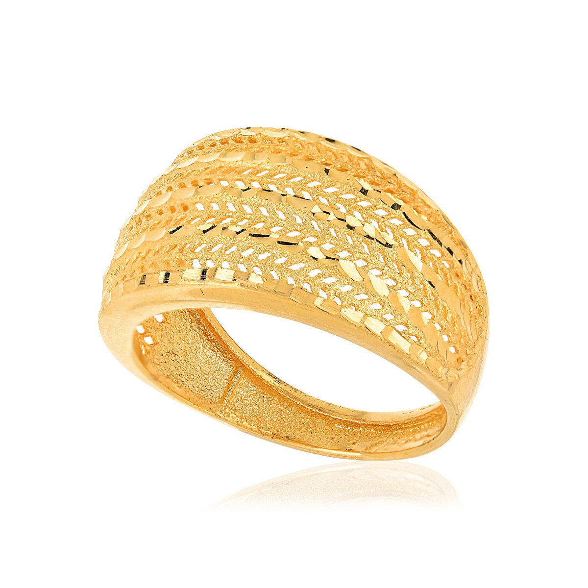 Bague or 375 - vue V2