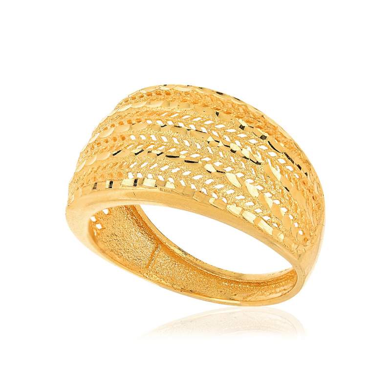 Bague or 375 finement ajourée - vue 2