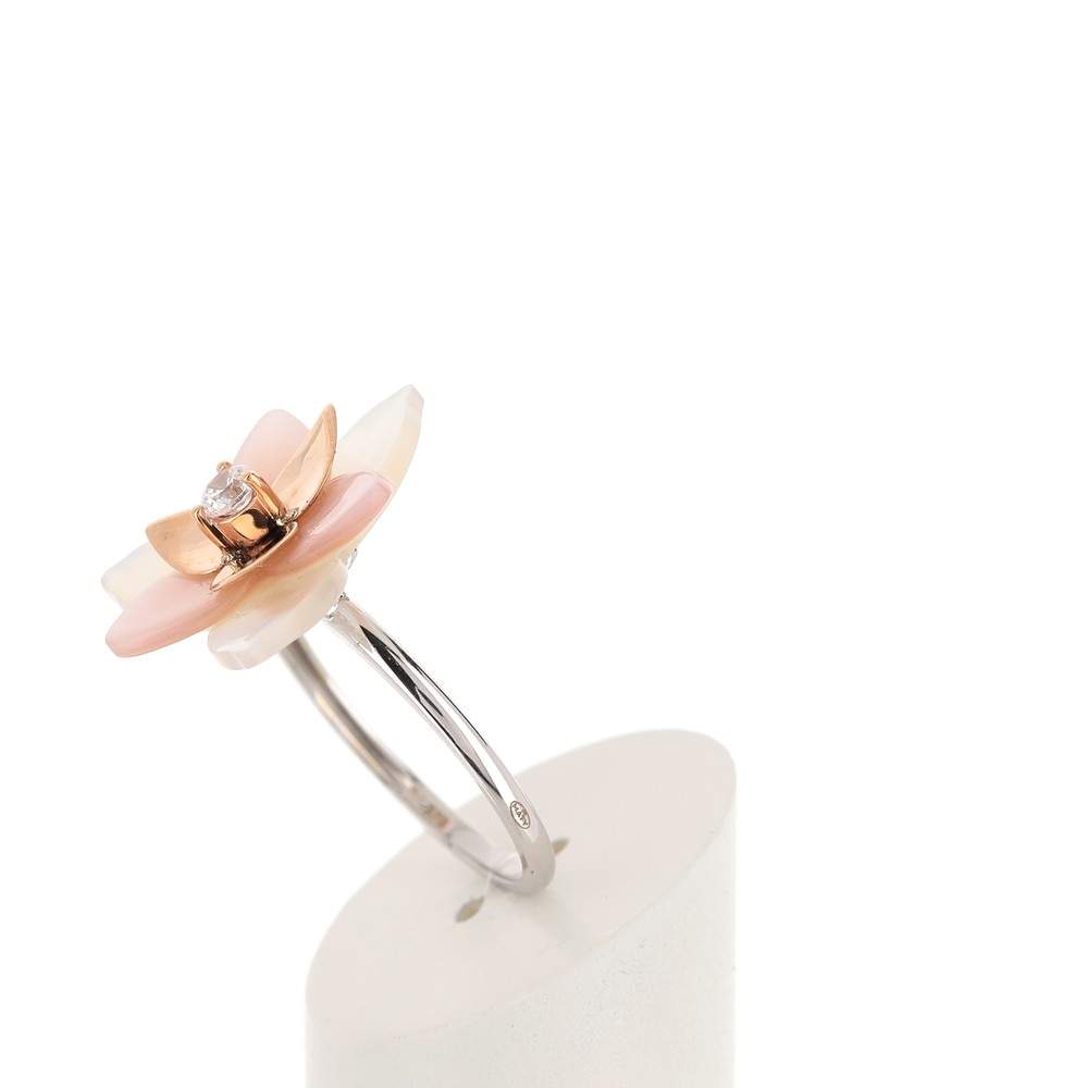 Bague 2 ors 375 nacres zirconia - vue 5