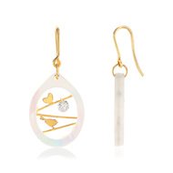 Boucles d'oreilles or 375 nacres et zirconias