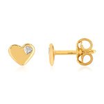 Boucles d'oreilles or 375 2 tons coeurs - vue 1
