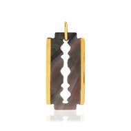 Pendentif or 375 jaune et nacre noire