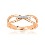 Bague or rose 375 diamants