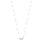 Collier or 375 rose 2 tons infini diamants 42 cm - vue 1