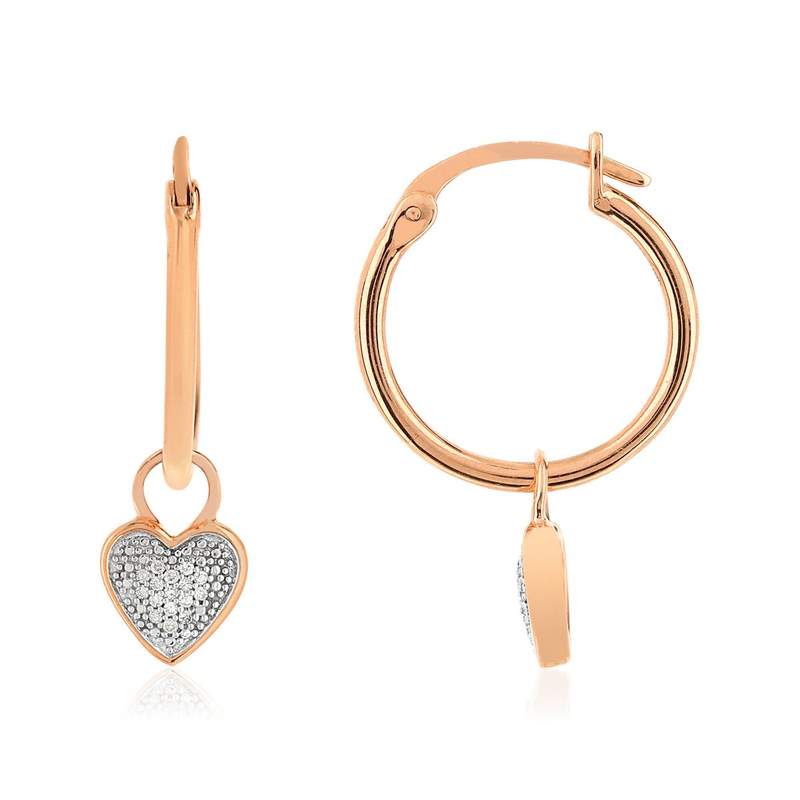 Creoles or rose 375 diamants - vue 1