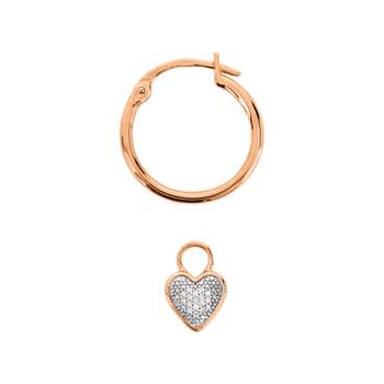 Creoles rose gold 375 diamonds