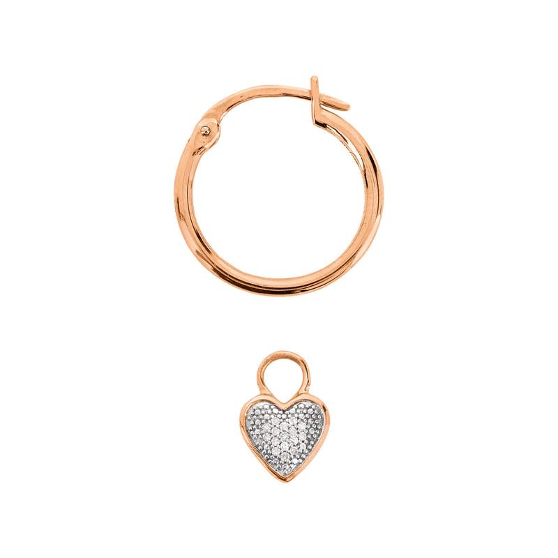 Creoles or rose 375 diamants - vue 2