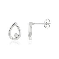 Boucles d'oreilles or blanc 375 diamants