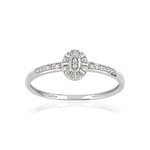 Bague or blanc 375 diamants - vue 1