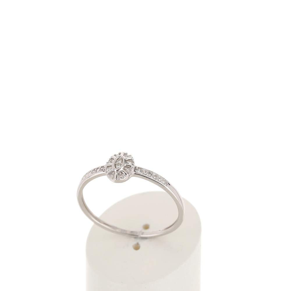 Bague or blanc 375 diamants - vue 2