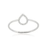 Bague or blanc 375 diamants - vue 1