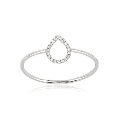 Bague or blanc 375 diamants