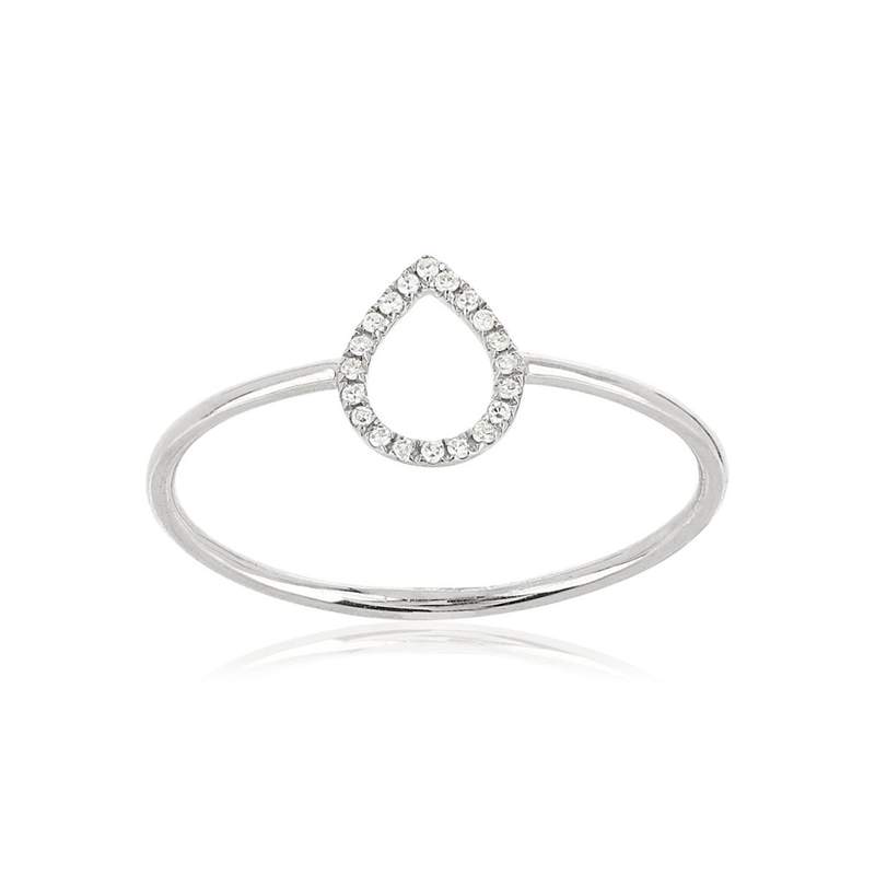 Bague or blanc 375 diamants - vue 1