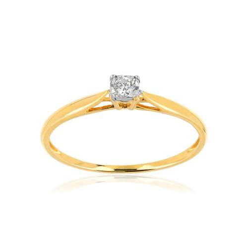 Bague or 375 2 tons diamant