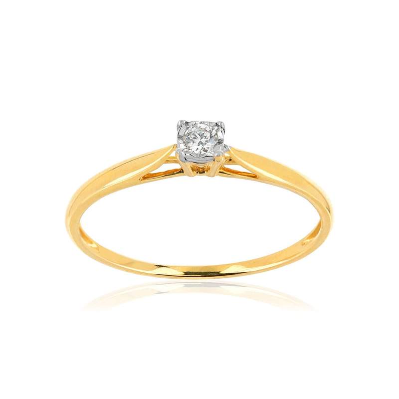 Bague or 375 2 tons diamant - vue 1