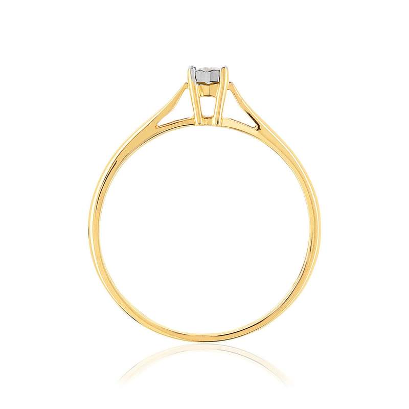 Bague or 375 2 tons diamant - vue 2