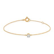 Bracelet or 375 2 tons diamant 18 cm