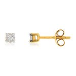 Boucles d'oreilles or 375 2 tons diamants - vue 1