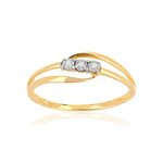 Bague or 375 2 tons ajourée diamants - vue 1