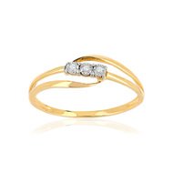 Bague or 375 2 tons diamant