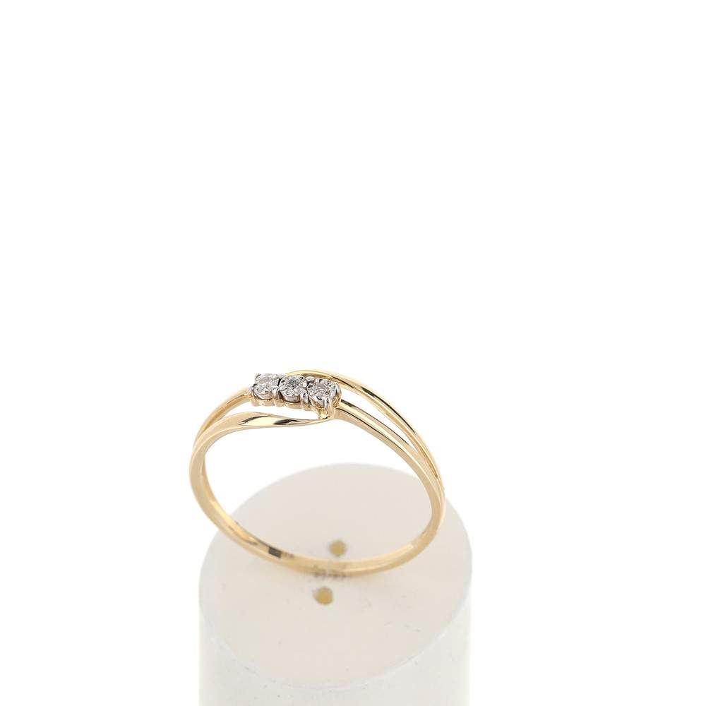 Bague or 375 2 tons ajourée diamants - vue 2