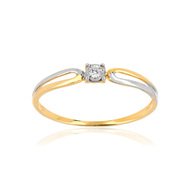 Bague or 375 2 tons diamant