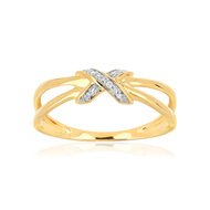 Bague or 375 2 tons diamant