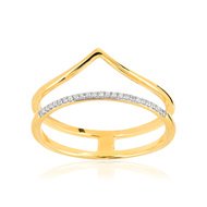 Bague or 375 2 tons diamant