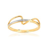 Bague or 375 2 tons diamant