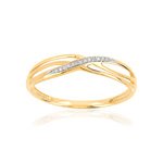 Bague or 375 2 tons diamants - vue 1