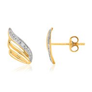 Boucles d'oreilles or 375 2 tons diamants