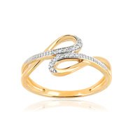 Bague or 375 2 tons diamant
