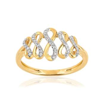 Gold ring 375 2 tone diamond