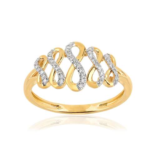 Bague or 375 2 tons diamant