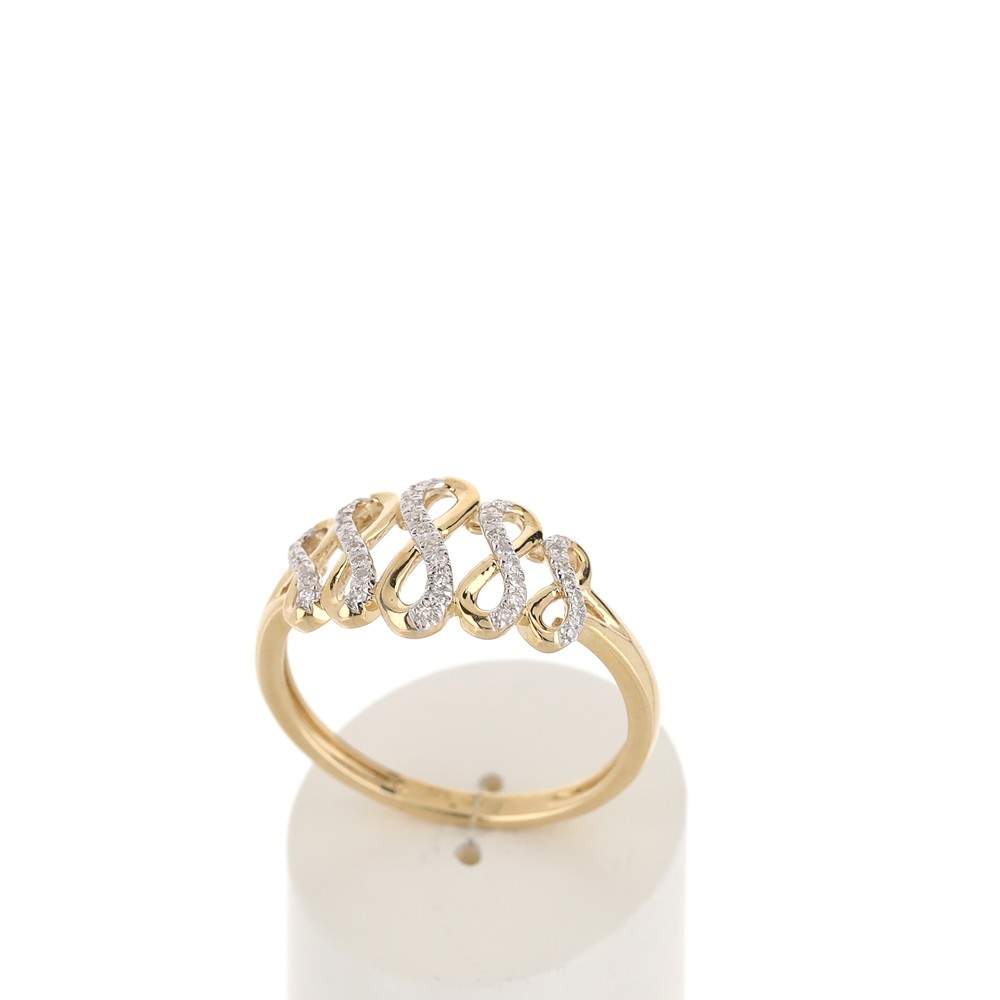 Bague or 375 2 tons diamant - vue 2