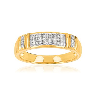 Gouden ring 375 2 toon diamanten