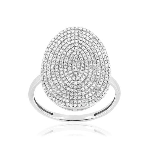 Bague or 375 blanc diamant