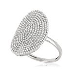 Bague or 375 blanc diamant - vue 2
