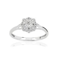 Bague or 375 blanc diamant